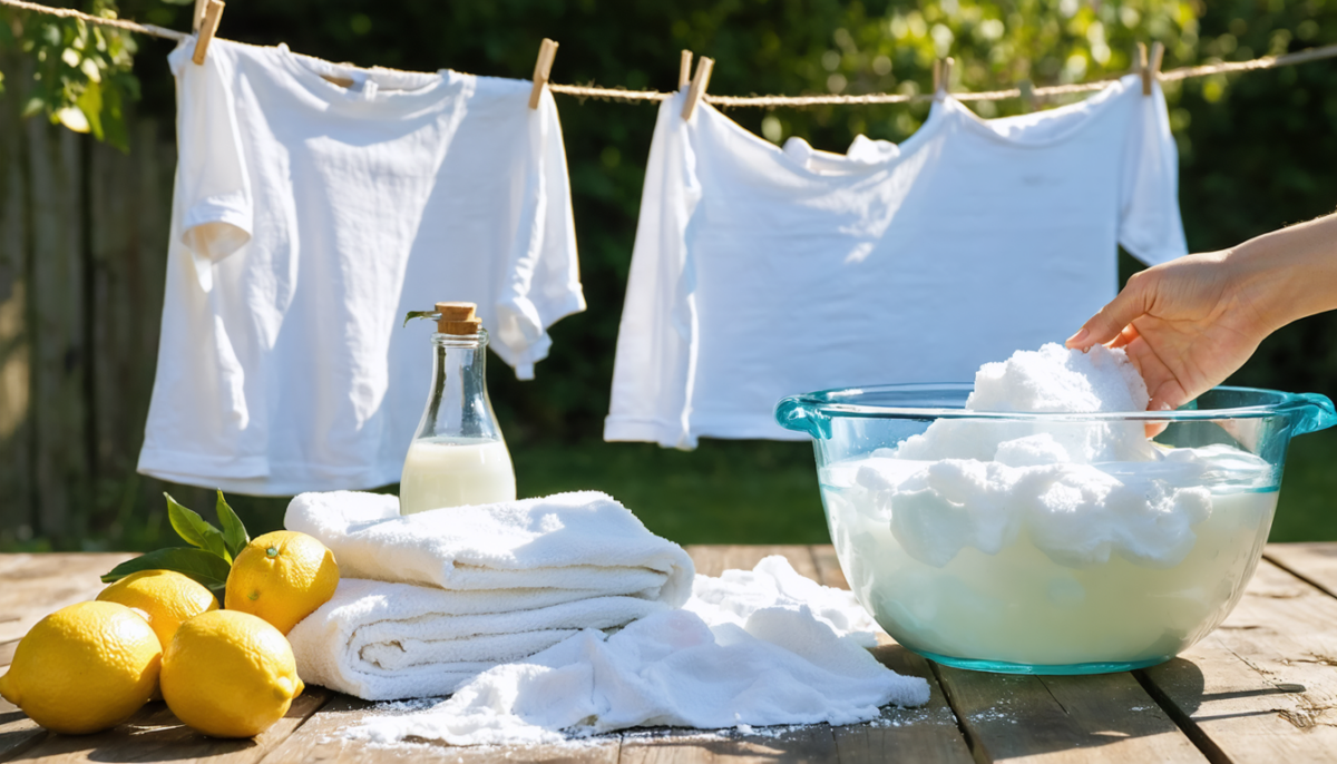 découvrez des astuces naturelles et efficaces pour blanchir le linge jauni et retrouver un blanc éclatant sans utiliser de produits chimiques agressifs.