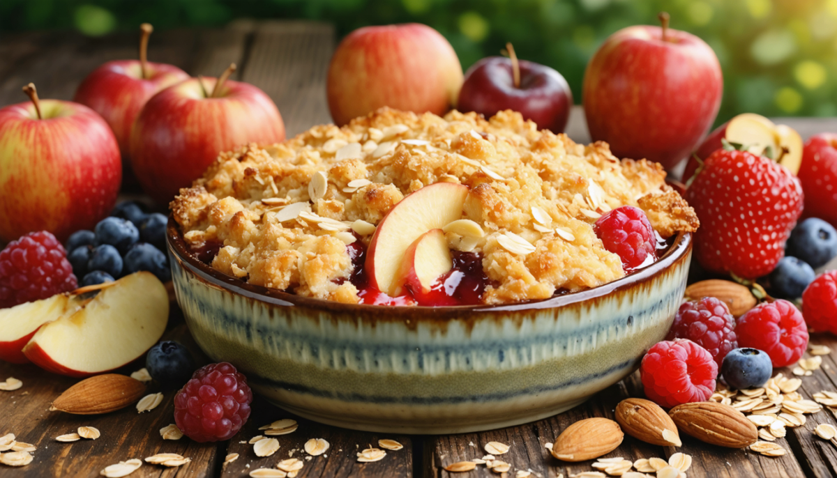 découvrez notre recette saine de crumble léger et gourmand, sans beurre, parfaite pour un dessert savoureux et équilibré.