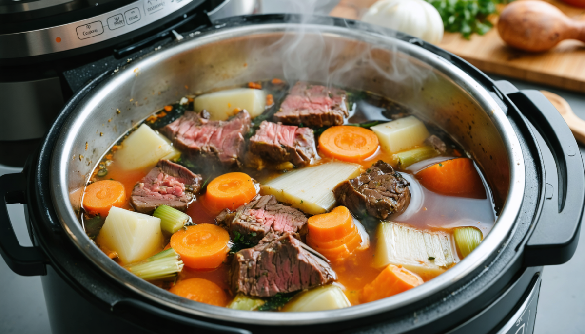 découvrez notre recette express de pot-au-feu au cookeo, simple à réaliser et riche en saveurs pour un repas convivial et réconfortant.
