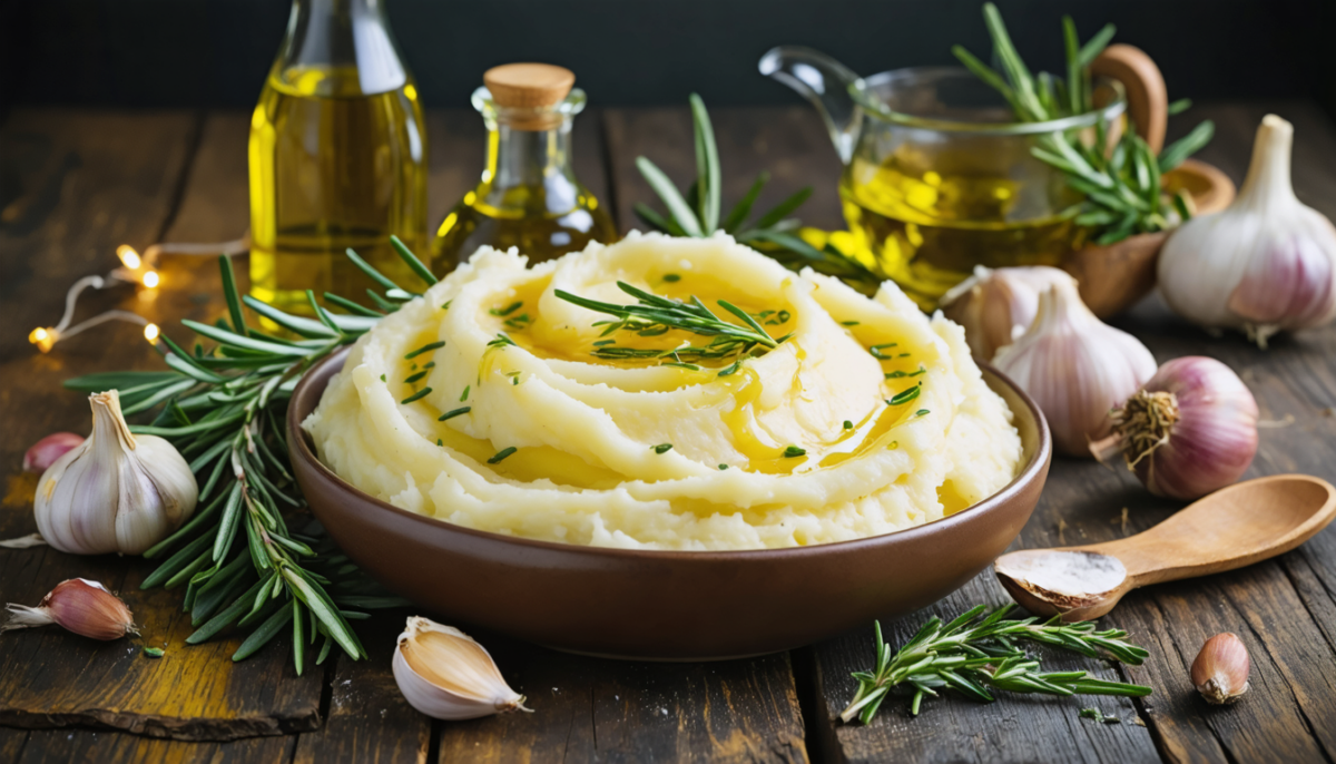 découvrez notre recette facile et savoureuse de purée de pommes de terre à l'huile d'olive, parfaite pour accompagner tous vos repas.
