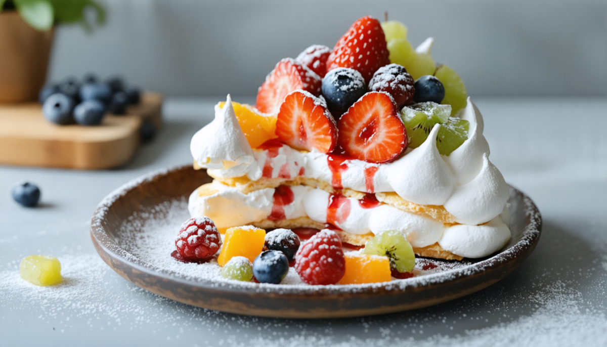 découvrez la recette facile de la pavlova, un dessert aérien et léger, garni de fruits frais pour une touche de fraîcheur irrésistible.